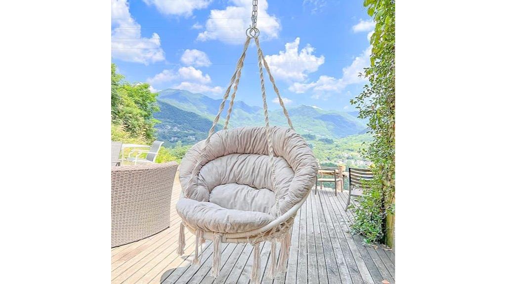 handmade macrame swing chair