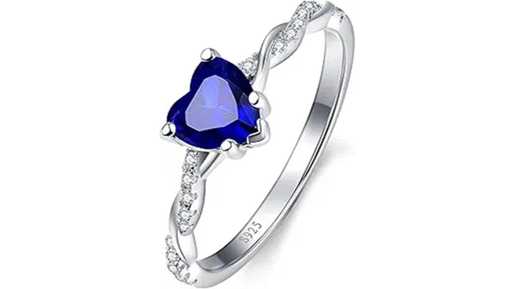 heart shaped gemstone ring