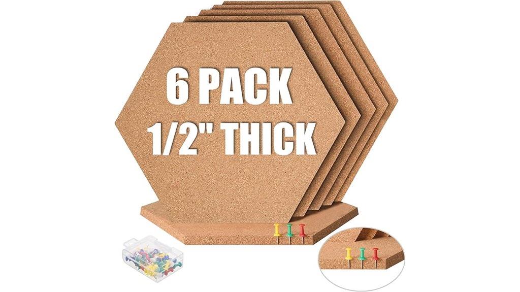 hexagon cork board set