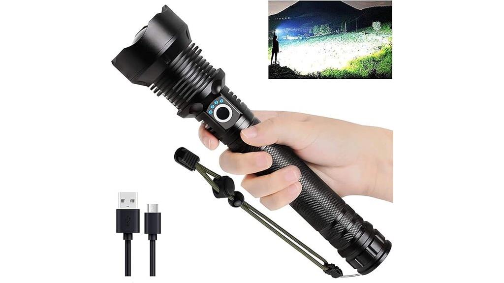 high lumen rechargeable flashlight