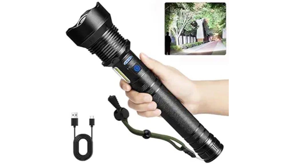 high lumens rechargeable flashlight