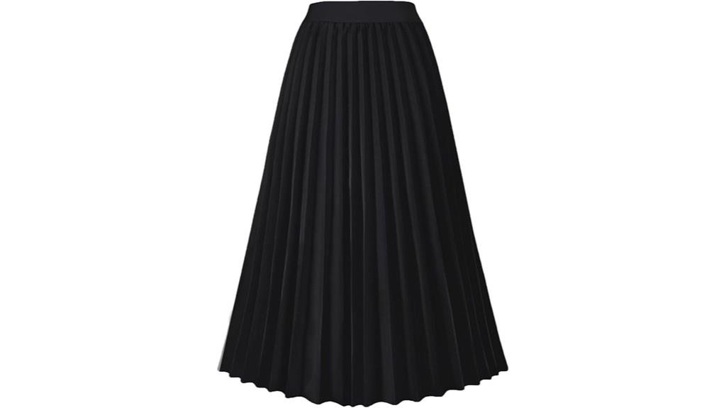 high waist pleated midi