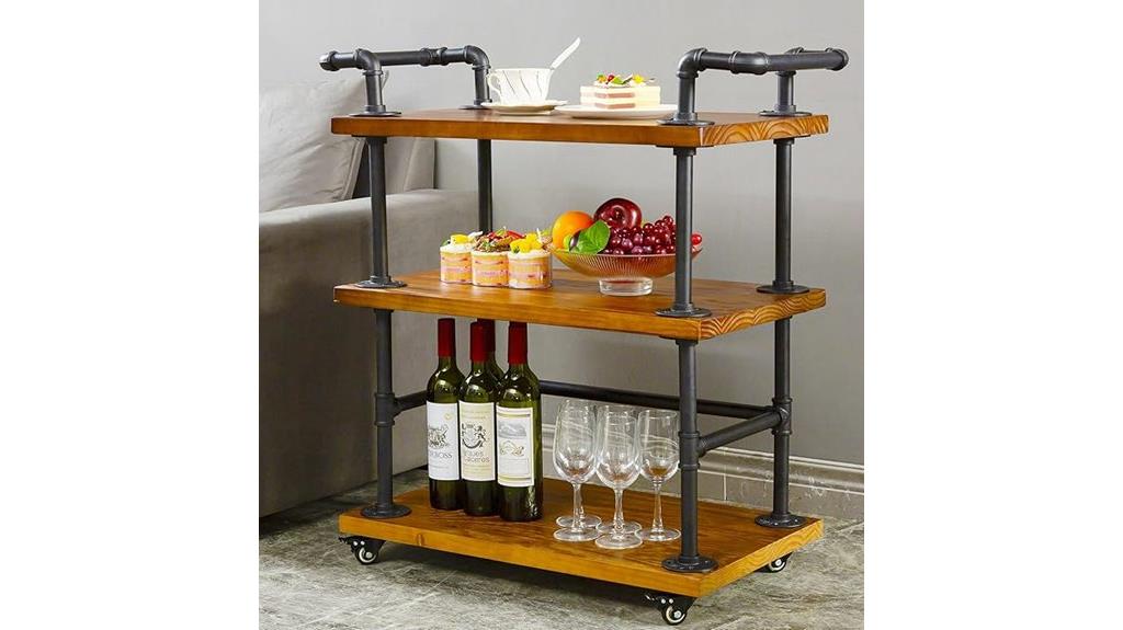 industrial pipe shelving cart