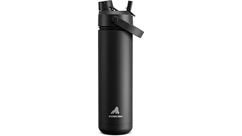 insulated bottle with dual lid