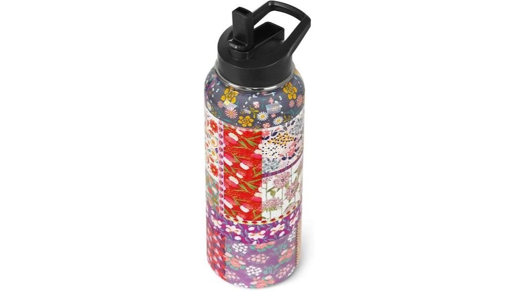 insulated water bottle with straws