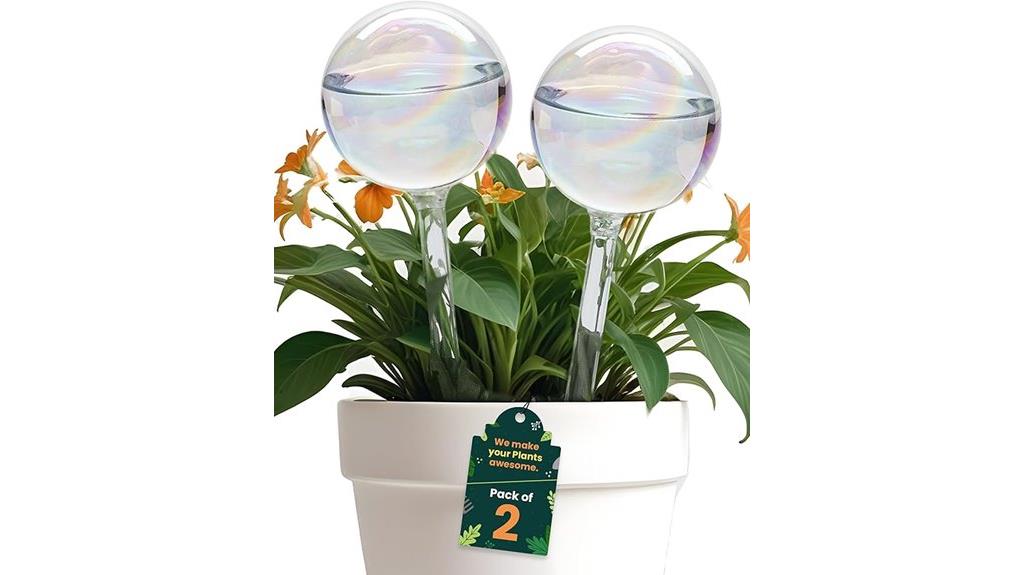 iridescent indoor watering globes
