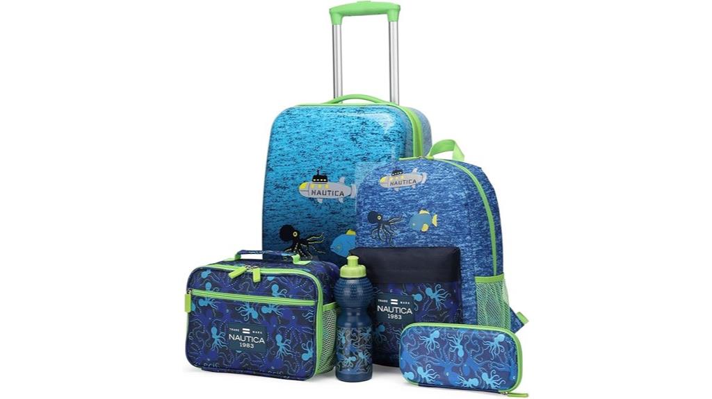 kids 5 piece nautica luggage
