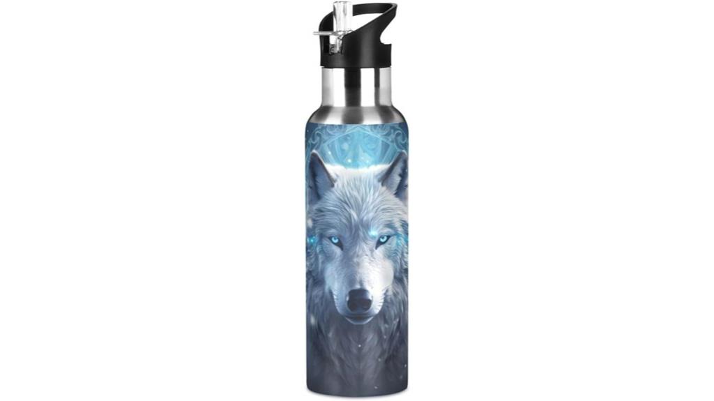 kids wolf boho flask