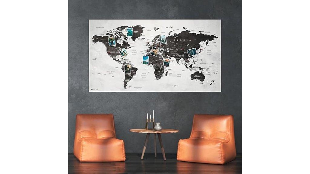 large fleece map with pins