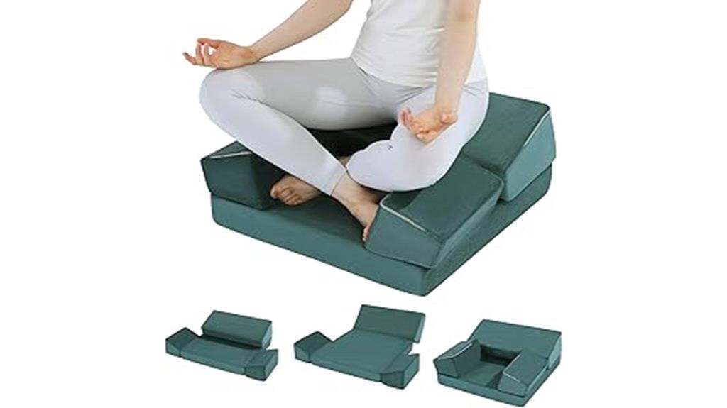large meditation cushion with knee support