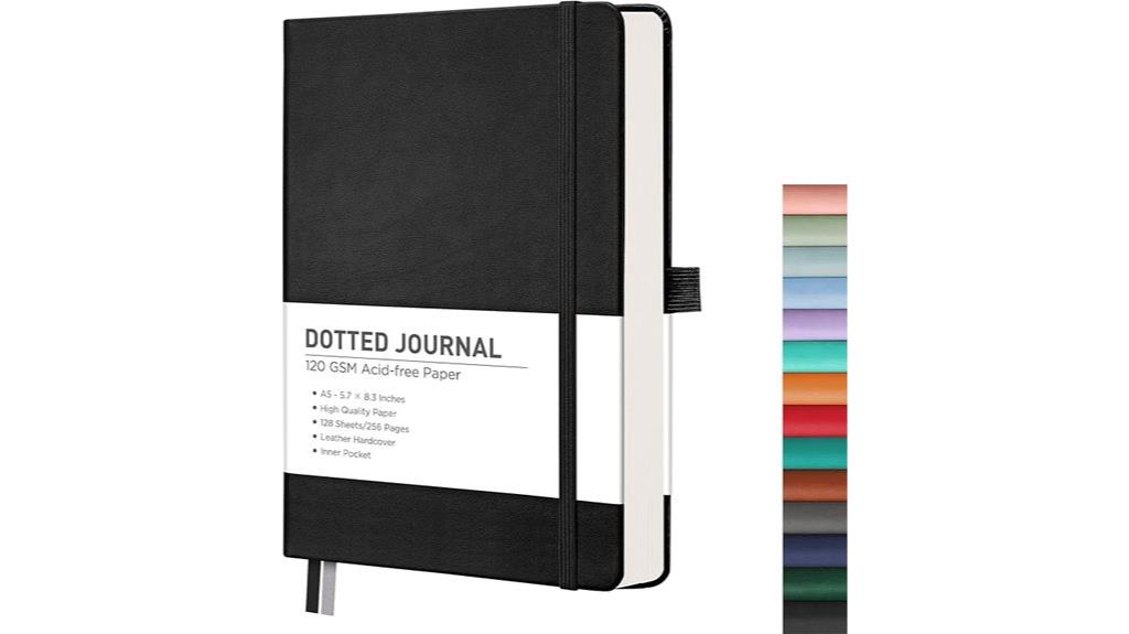 leather hardcover dotted journal