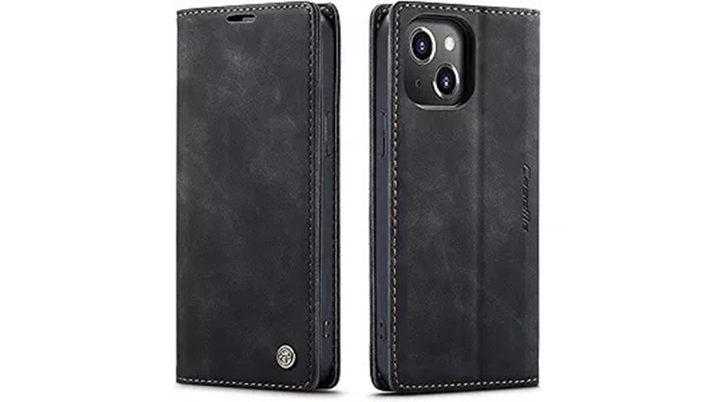 leather iphone 15 flip case