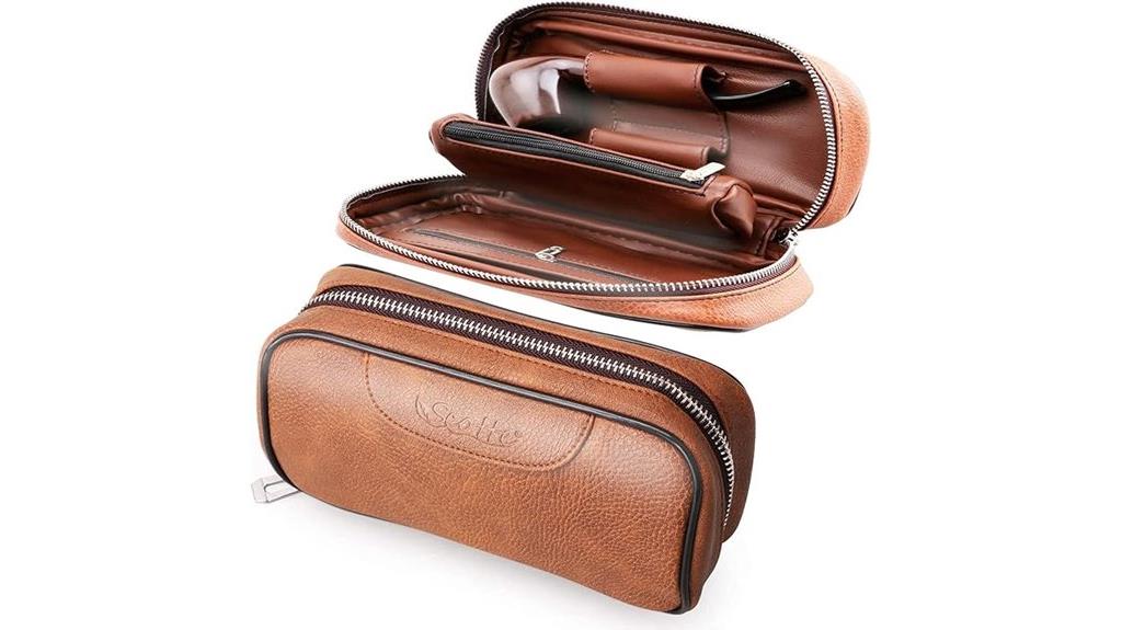 leather tobacco pipe case