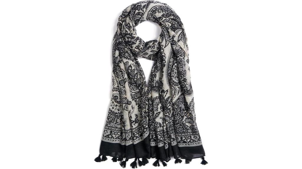 lightweight floral boho shawl
