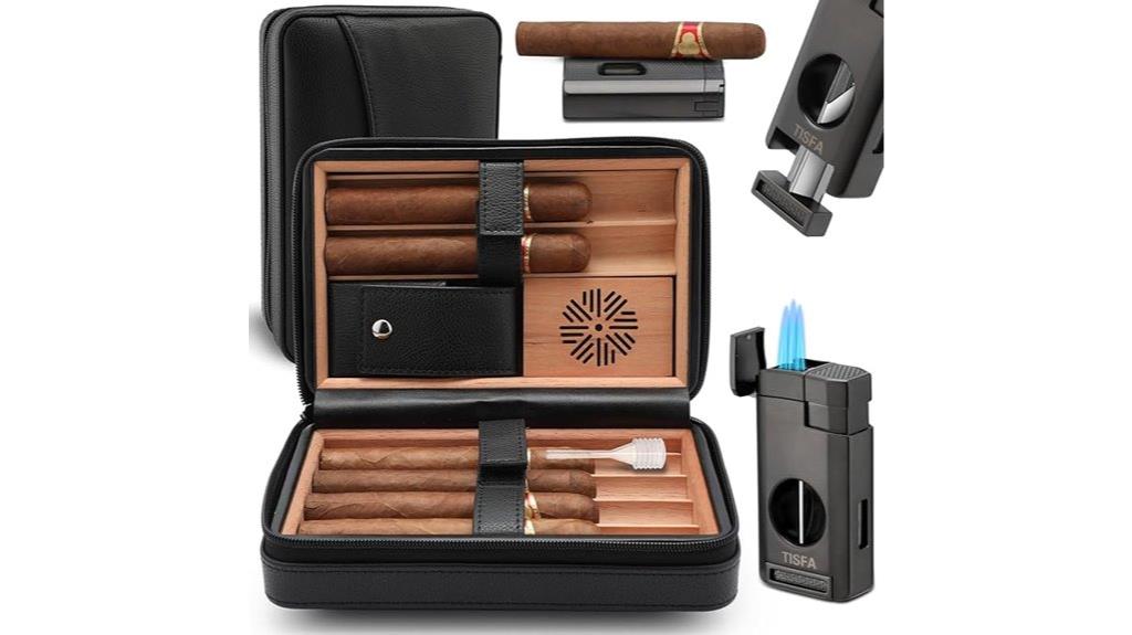 luxury leather cigar set