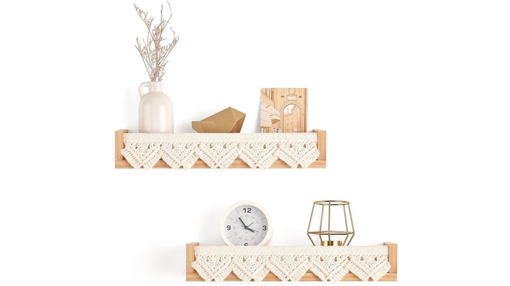 macrame wall shelves