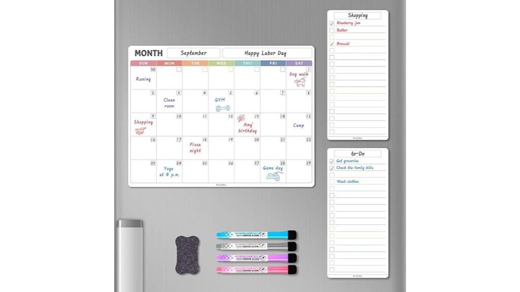 magnetic refrigerator calendar set