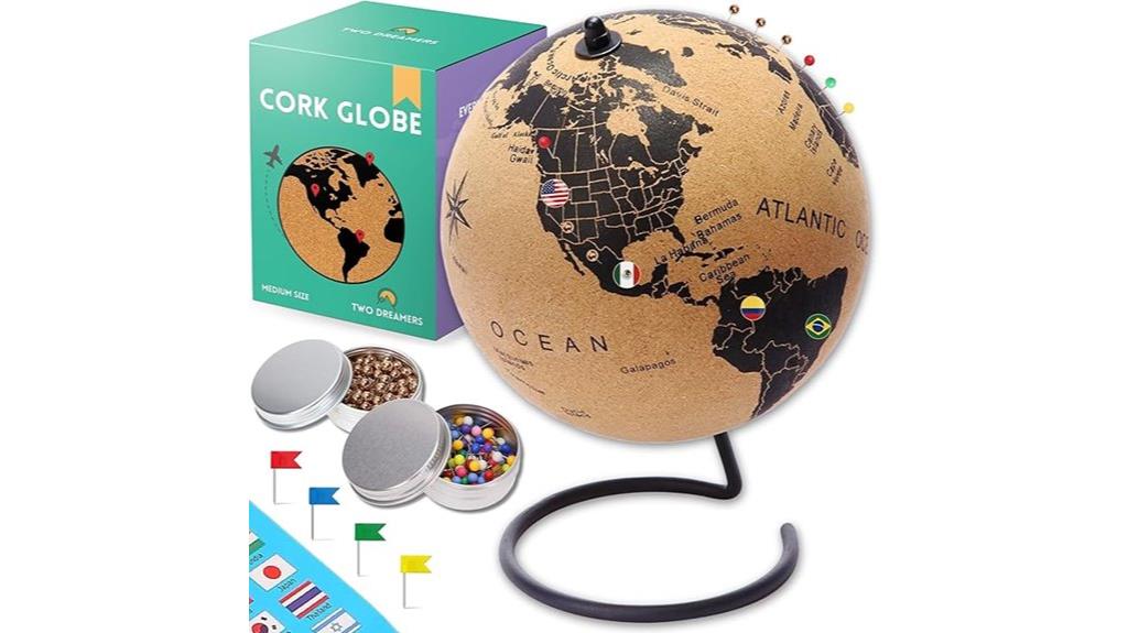 medium cork globe with pins