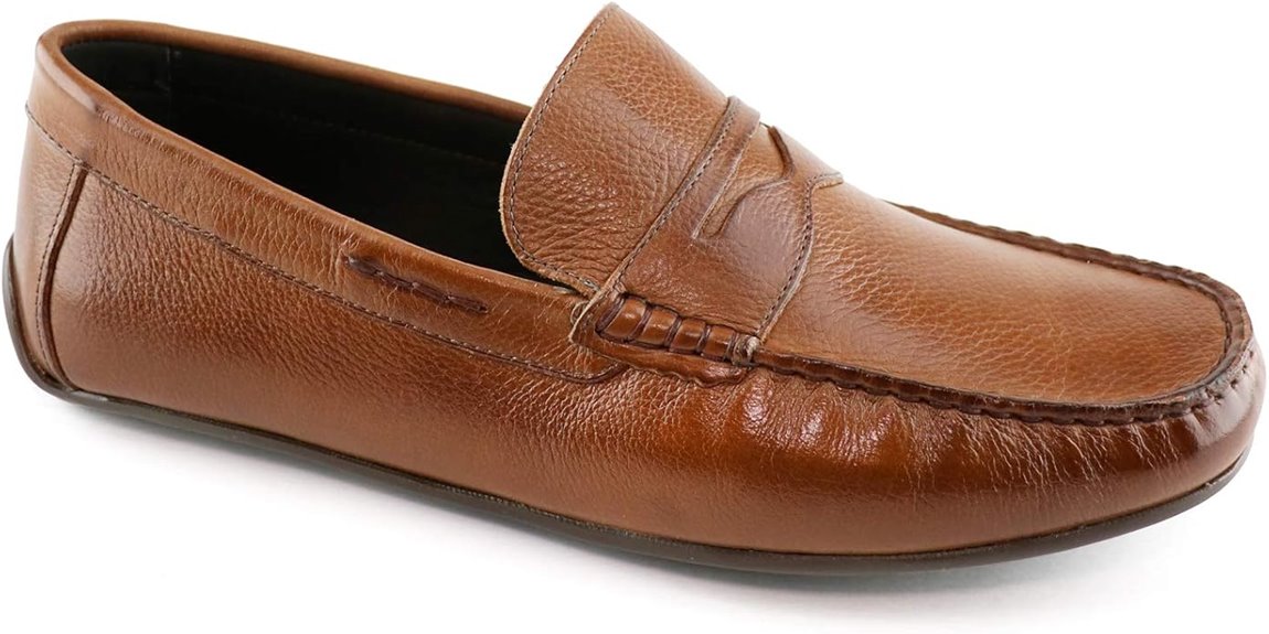 men s leather slip on loafers