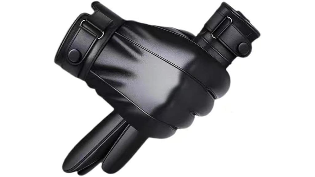 men s leather touch gloves