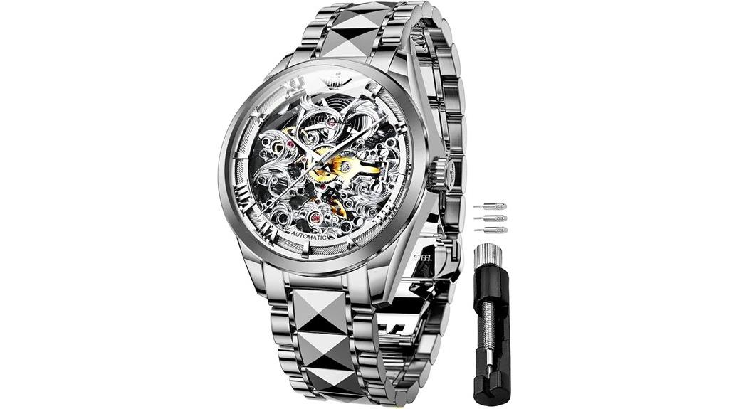 men s skeleton mechanical watch