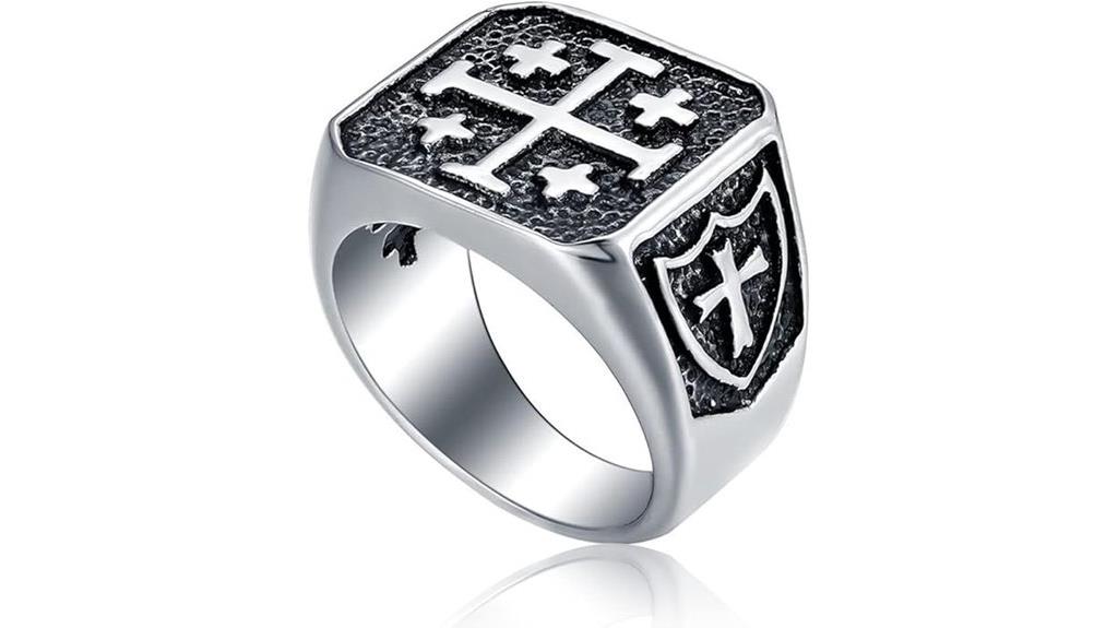 men s stainless jerusalem cross