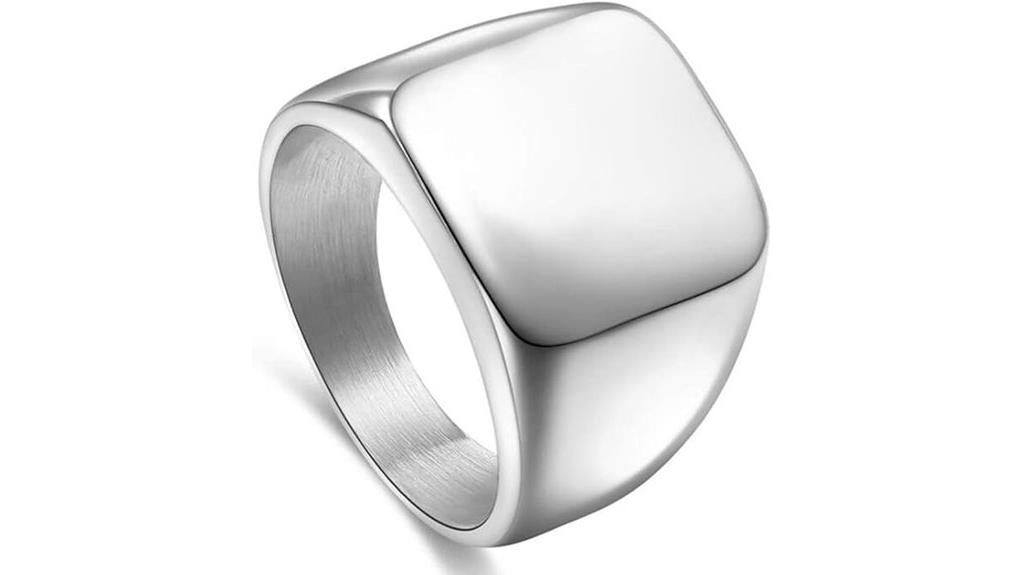 men s stainless steel signet rings
