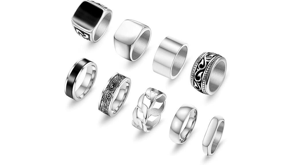 men s vintage signet ring set