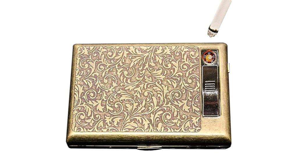 metal cigarette case with lighter
