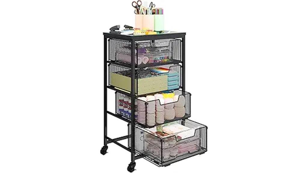metal craft storage cart