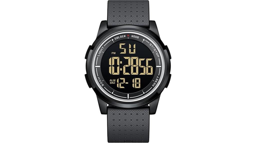 minimalist waterproof digital watch