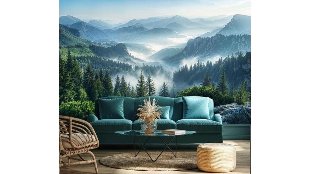 misty pine mountain landscape