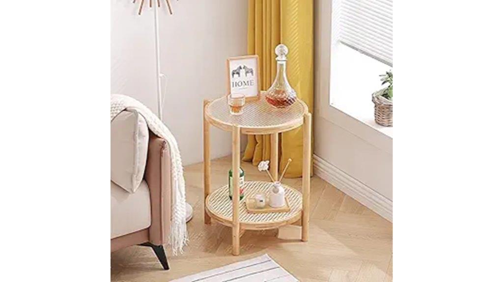 modern round rattan table