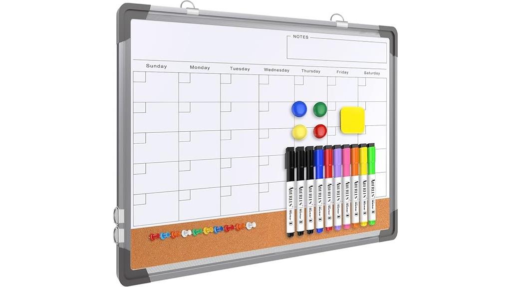 monthly whiteboard cork combo