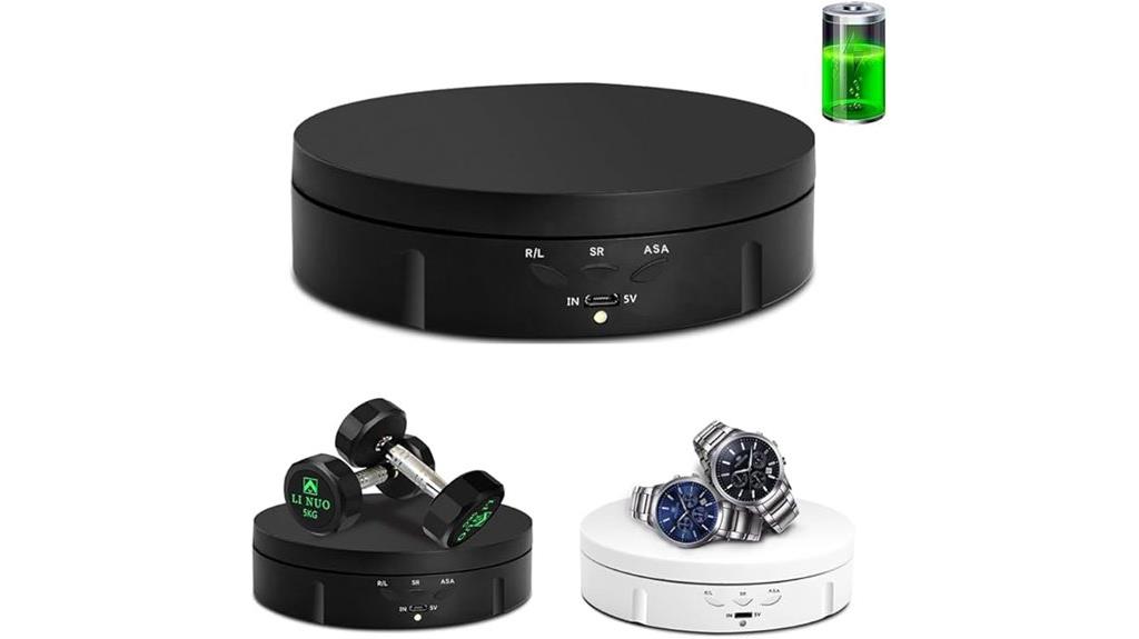 motorized black rotating stand