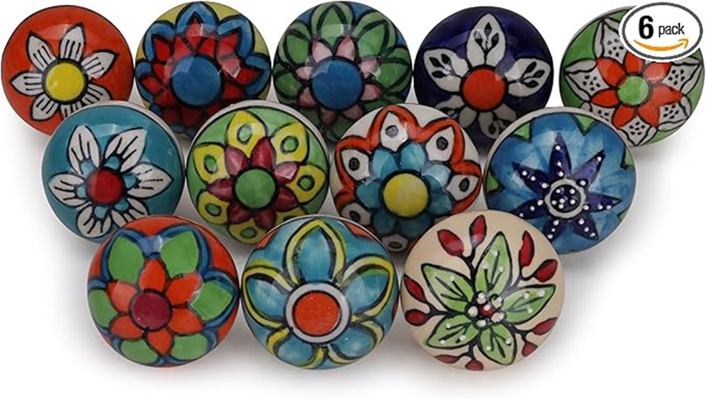 multicolor ceramic drawer handles