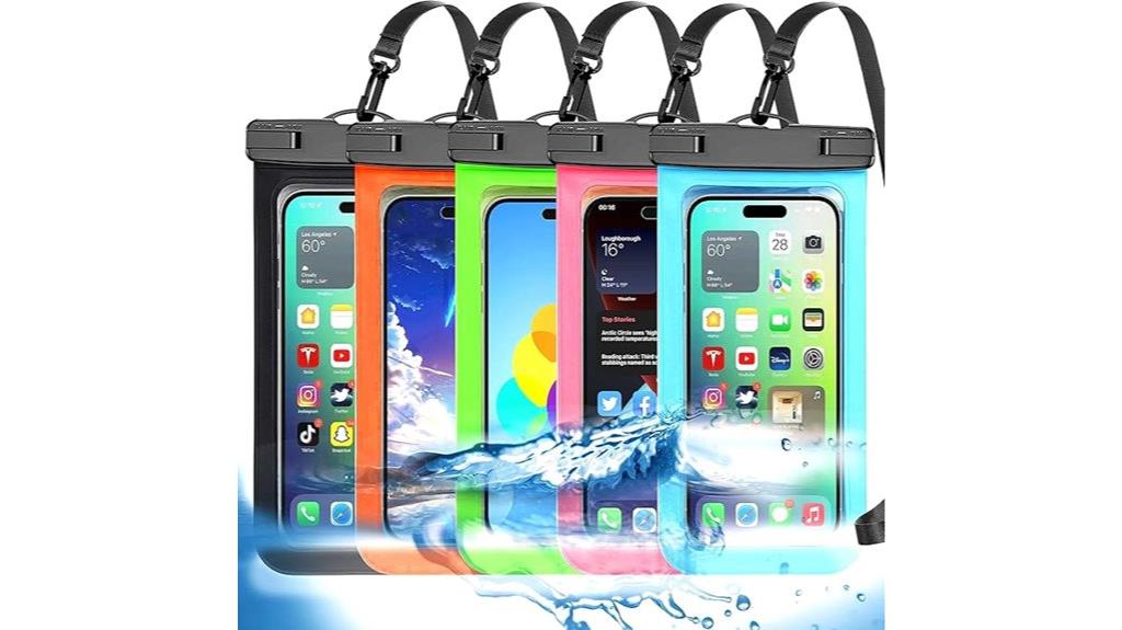 multicolor waterproof phone pouches