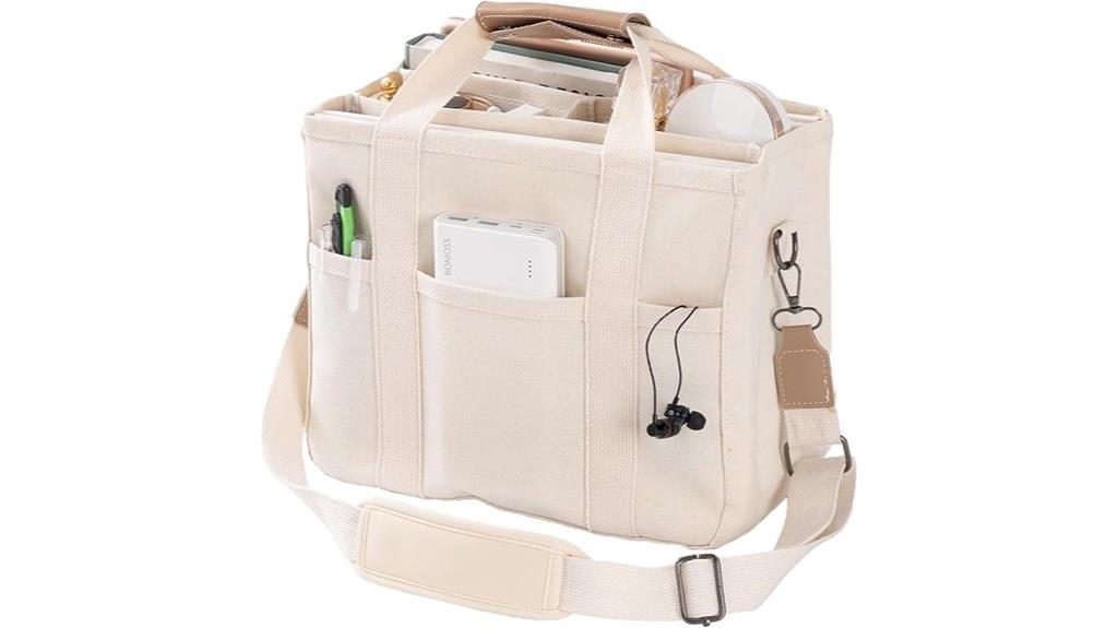 multiple pocket canvas bag