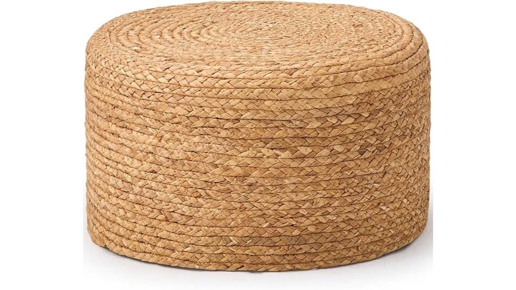 natural hand knitted ottoman