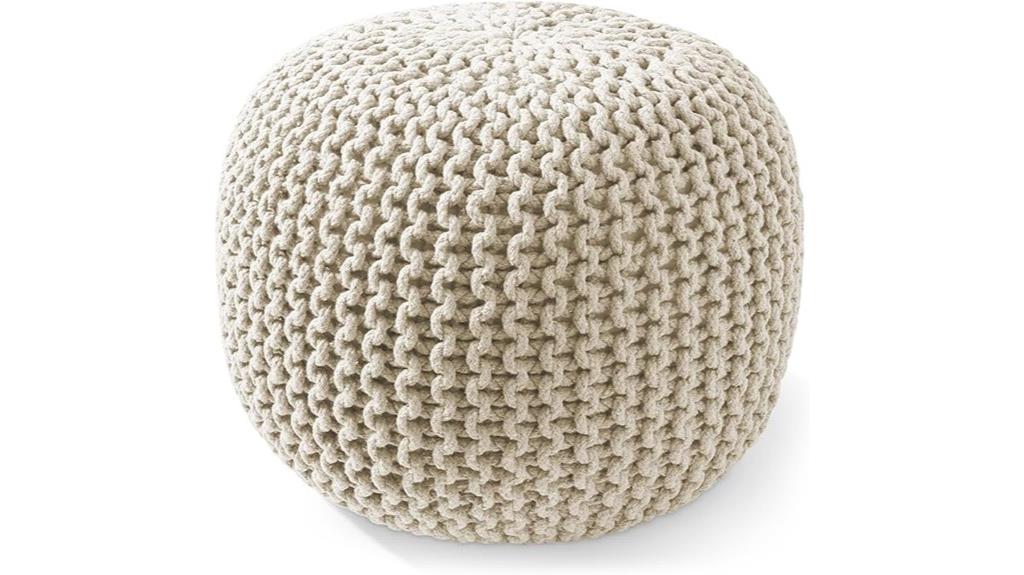 natural round pouf