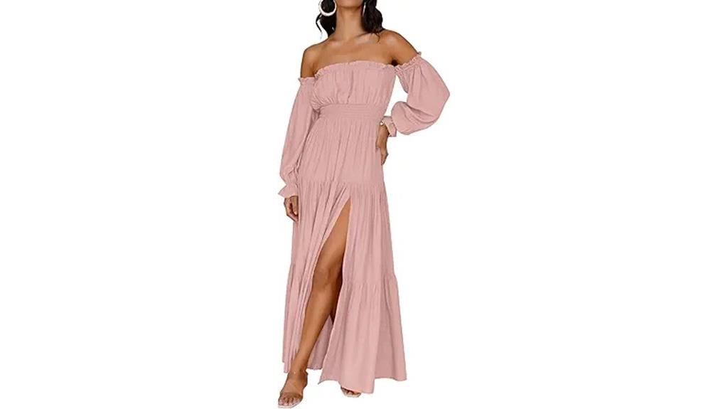 off shoulder maxi dress