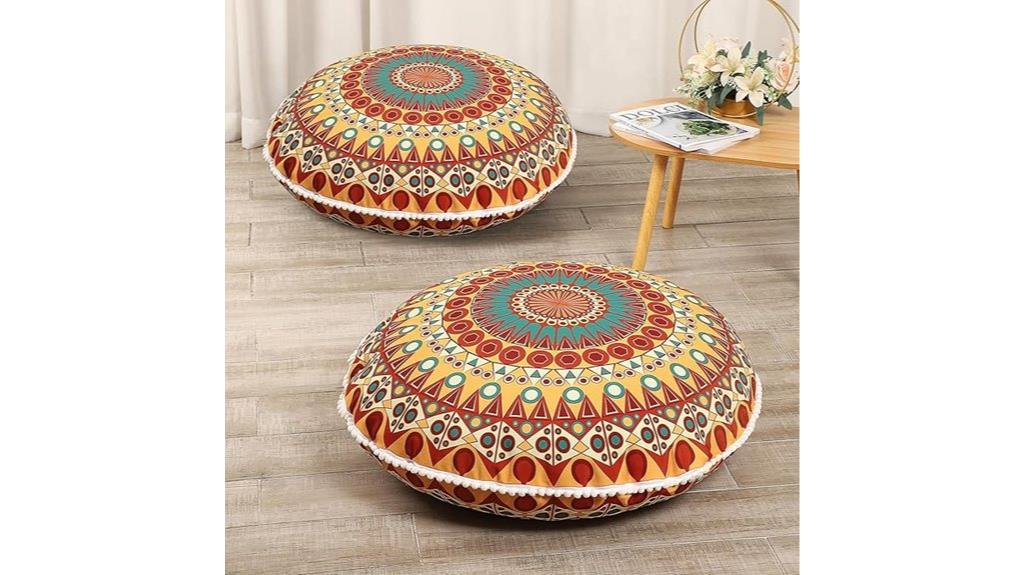 orange meditation floor cushions