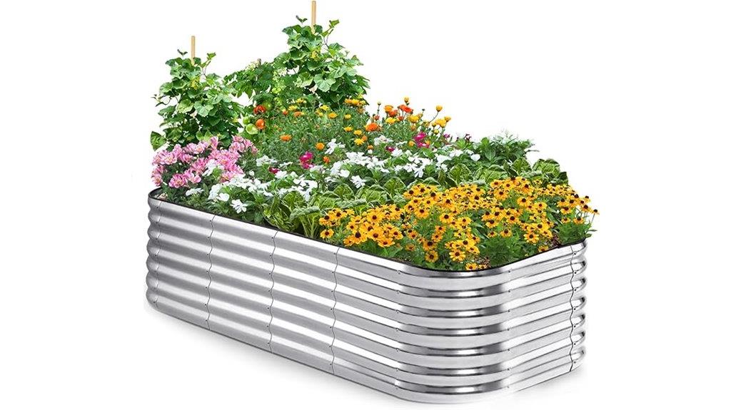oval galvanized metal planter