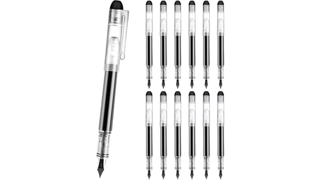 pack of 12 black disposable pens