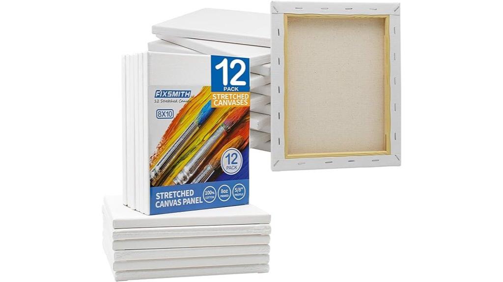 pack of 12 stretched canvases