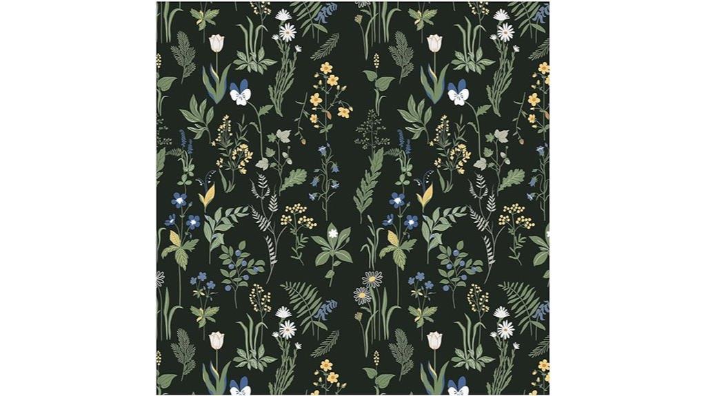 peel and stick floral wallcovering