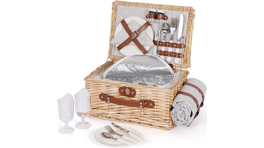 picnic basket with blanket
