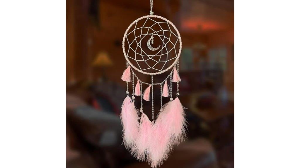 pink feather dream catcher