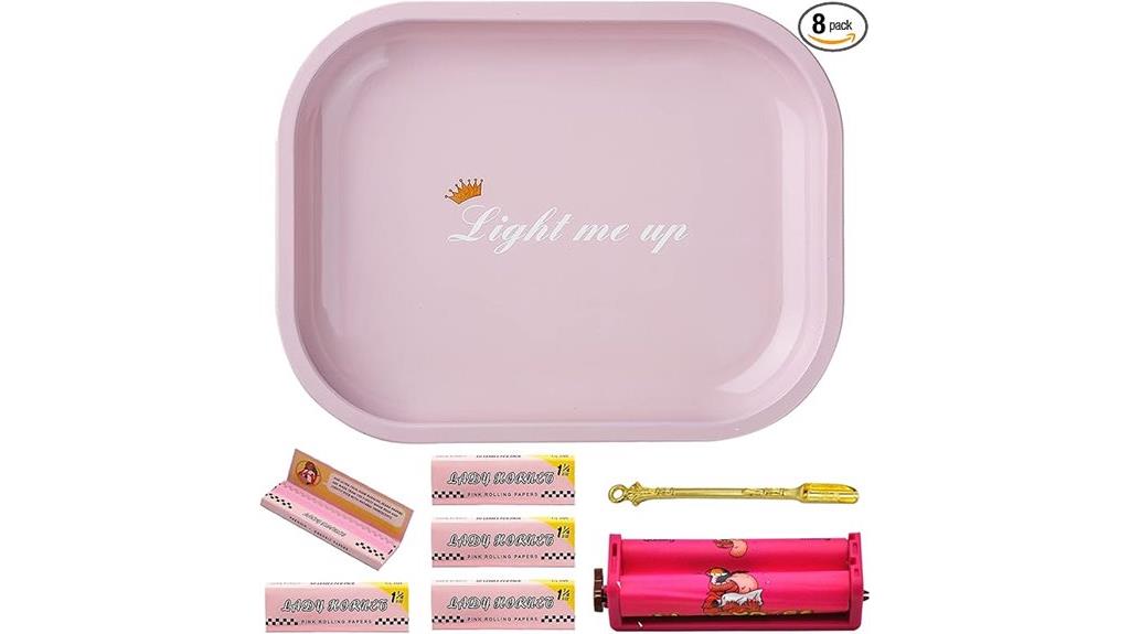 pink rolling paper set