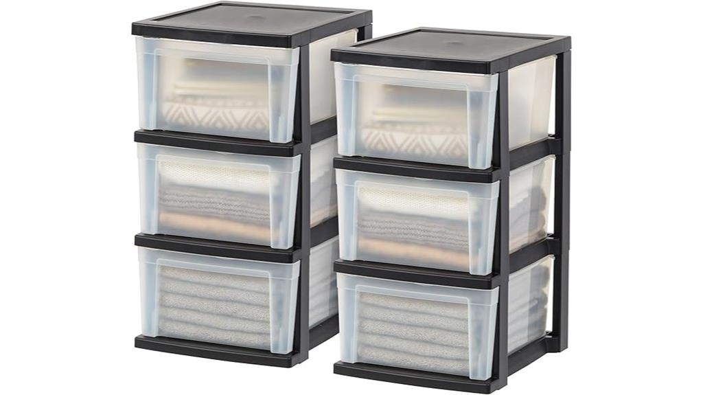 plastic 3 drawer organizer pack